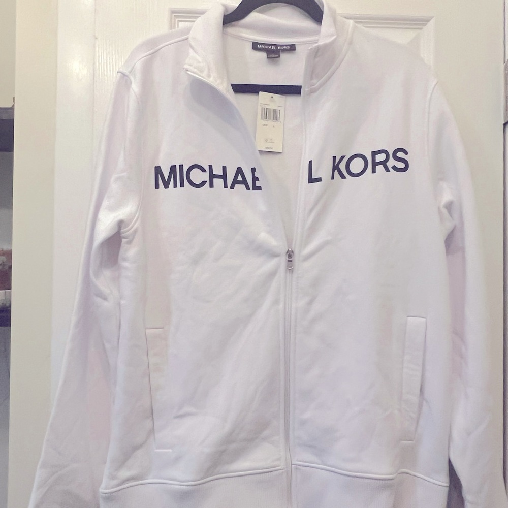 Michael Kors | logo zip up sweatshirt sweater NWT size large!